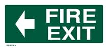 Fire Exit sign with LH direction arrow